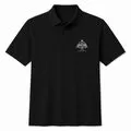 Men’s Black Polo with Embroidered Mount Athos Double-Headed Eagle