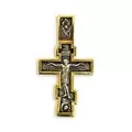 Double-Sided Crucifix Cross in 24K Gold-Plated 925 Sterling Silver