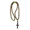 Orthodox Prayer Rope with Wooden Beads and Cross with Macrame Braided