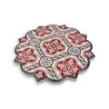 Set of 4 Ceramic Relief Coasters with Gold Leaf