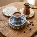 Set of 4 Ceramic Relief Coasters with Gold Leaf
