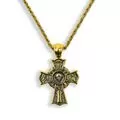 Double Sided Cross With Virgin Mary and Christ With Chain