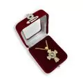Double Sided Cross With Virgin Mary and Christ With Chain