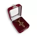 Gold-Tone Open Cross with Black Zirconia and Chain