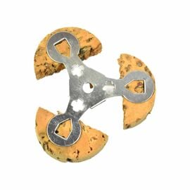 Mount Athos Triangular Floating Wick Holder made of Natural Cork and Metal