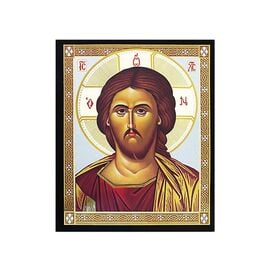 Silver and Gold Foil Icon Jesus Christ 4.5x5.5cm