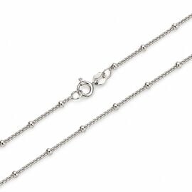 Sterling Silver 925 Beaded Necklace Chain 50 cm