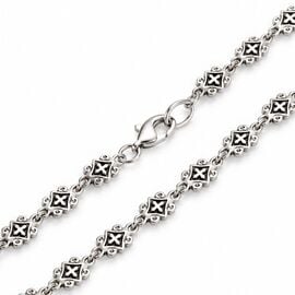 Sterling Silver 925 Cross Necklace – 70 cm