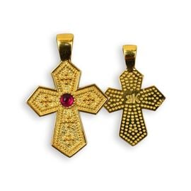 925 Sterling Silver Orthodox Cross - 24K Gold Plated