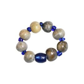 Orthodox Ring with Tears of Virgin Mary and Blue Beads