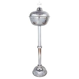 Liturgical Floor-Standing Nickel-Plated Holy Bread Vessel with Cross