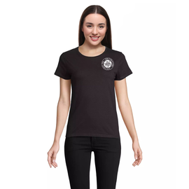 Γυναικείο Μαύρο T-Shirt από Οργανικό Βαμβάκι - "Made in Mount Athos" - Small