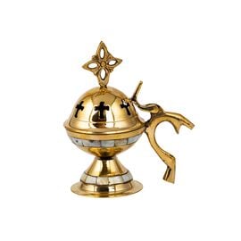 Κεραμικό Θυμιατό με Σταυρούς & Χρυσές Λεπτομέρειες