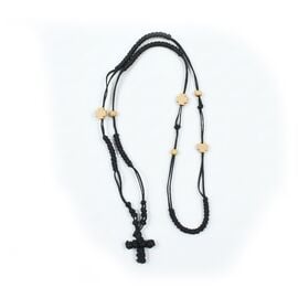 Κομποσχοίνι Λαιμού με Σταυρούς και Ξύλινες Χάντρες