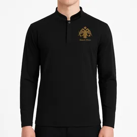 Μακρυμάνικη Μπλούζα Άγιον Όρος με Χρυσό Κέντημα Δικέφαλος Αετός - Large