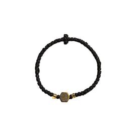 Μαύρο Κερωμένο Κομποσκοίνι για τον Καρπό με Αιματίτη