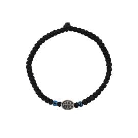Black Prayer Rope with Blue Bead