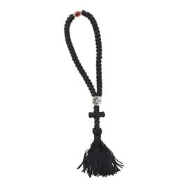 Silk Prayer Rope with 50 Knots - Red Bead Cross and Tassel