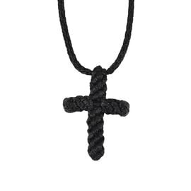Woven Waxed Cross Necklace in Various Colors