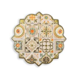 Set of 4 Ceramic Relief Coasters with Gold Leaf