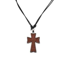 Neck Cross with Wooden Decorations
