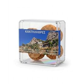 Στρογγυλή Καντηλήθρα από Φελλό του Πατέρα Ιωσήφ - Σετ 4 τεμαχίων - Άγιον Όρος