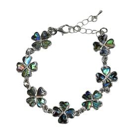 Bracelet with Clover Crosses - Green Mother of Pearl