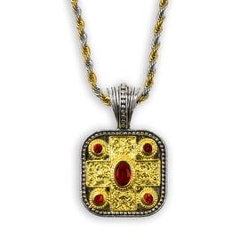 Byzantine Stainless Steel Pendant Necklace