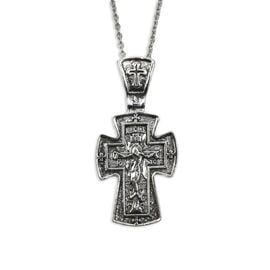 Byzantine Neck Cross with Crucifix and Stainless Steel Chain