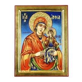 Χειροποίητη Αγιογραφία - Αγία Άννα με την Παναγία