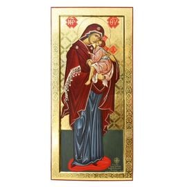 Χειροποίητη Αγιογραφία Παναγίας Γλυκοφιλούσας με Τσουκάνικο