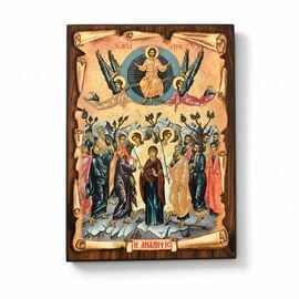 Handmade Icon The Ascension of the Lord on Papyrus 7x9cm