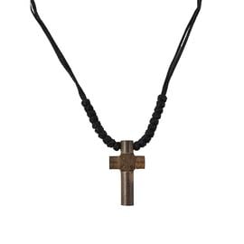 Χειροποίητο Κομποσκοίνι Λαιμού Με Ξύλινο Σταυρό Και Ρυθμιζόμενο Κορδόνι