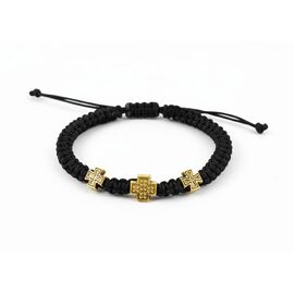 Χειροποίητο Μακραμέ Βραχιόλι με Τρεις Σταυρούς