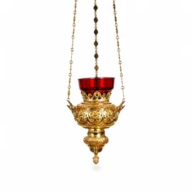 Handmade Gold Orthodox Hanging Oil Lamp from the Brotherhood of Thomas - Mount Athos