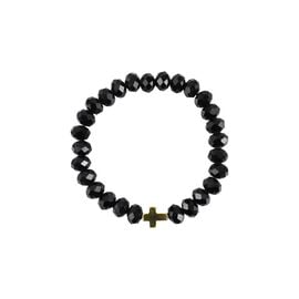 Hypoallergenic Prayer Rope With Black Crystals and Gold Hematite Cross