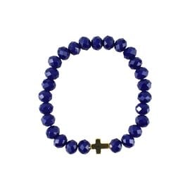 Hypoallergenic Prayer Rope With Purple Crystals And Gold Hematite Cross