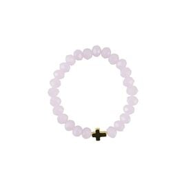 Hypoallergenic Prayer Rope With Pink Crystals and Gold Hematite Cross