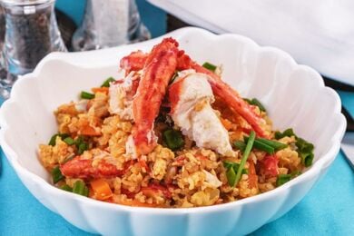 Crab legs pilaf