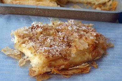 Greek sweet cheese bougatsa