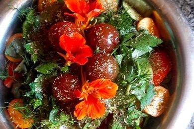 Monastic Garden Salad with Tropaeolum Flowers