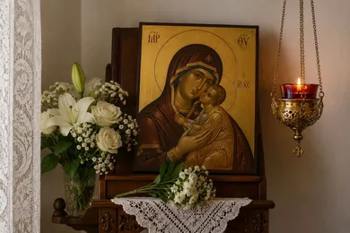 The Dormition of the Theotokos and the maternal consolation of the Panagia