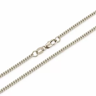 925 Sterling Silver Curb Chain Necklace – 40 cm