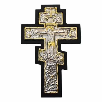 Silver-plated Cross with Jesus Christ Crucified 14x20cm