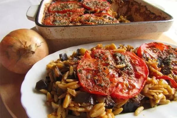Image Eggplant and orzo casserole - Giouvetsi