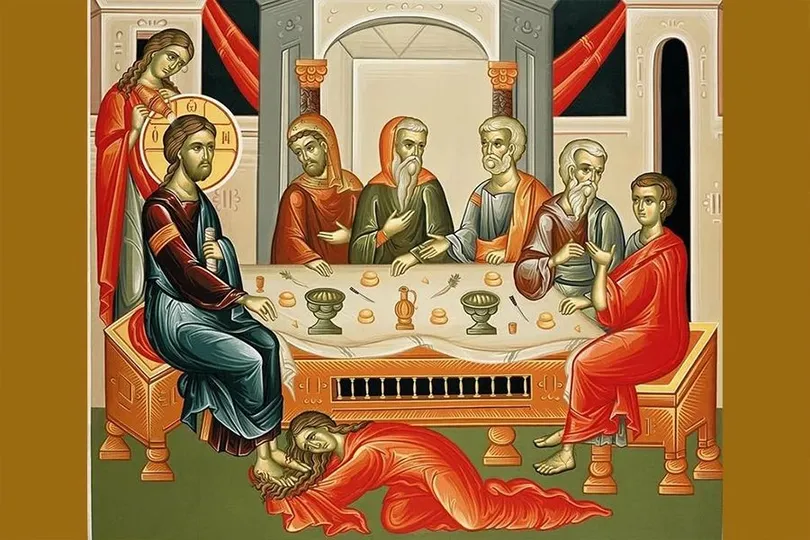 Εικόνα Μεγάλη Τετάρτη: Η Άλειψις του Κυρίου υπό της Αμαρτωλού και η Προδοσία του Ιούδα