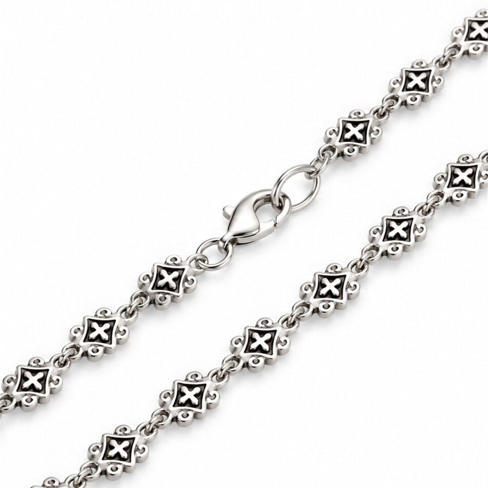Sterling Silver 925 Cross Necklace – 70 cm