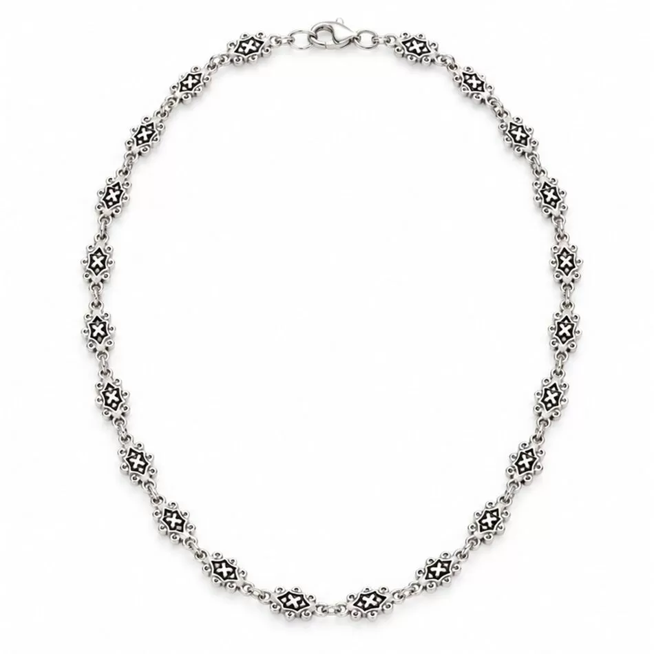 Sterling Silver 925 Cross Necklace – 70 cm