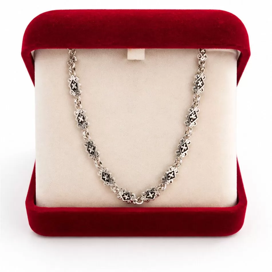 Sterling Silver 925 Cross Necklace – 70 cm