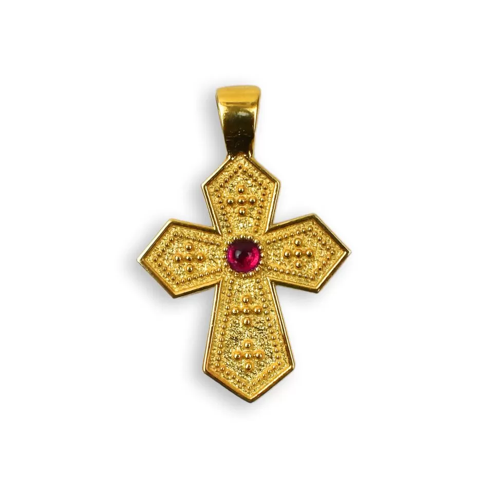 925 Sterling Silver Orthodox Cross - 24K Gold Plated
